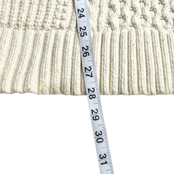 J. Crew | Women | Cream Cable Knit Merino Wool Blend Crew Neck Sweater | Medium - Picture 7 of 12